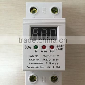 2015 New Single phase Digital type Household Automatic Over and Under voltage Protection Device HDP-63