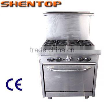 Shentop Commercial kitchen equipment SS 4 burner gas stove with oven STPP-JLD4 gas range with 4 burner & oven