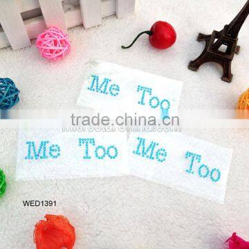 ME TOO acrylic rhinestone letter sticker for wedding shoe