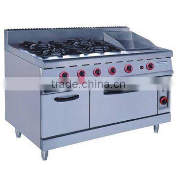 gas range with 4-burner&griddie&oven