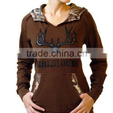 Kangaroo Pocket Plain Hoodies, Women Custom Hoodies