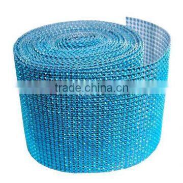 Turquoise Diamond Mesh Wrap Roll Rhinestone Crystal Ribbon 4.5" x 10 yards