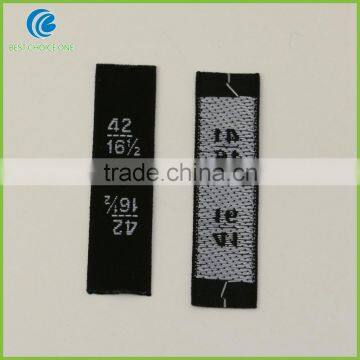 2016 High Density Damask Woven Label End Fold Soft Material Black Main Label For Clothing photo-2