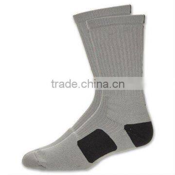 Elite Men's Basketball Crew Socks grey and black