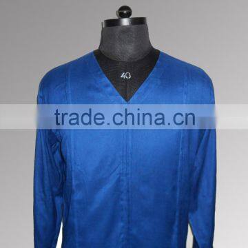 V neck panel Mens Kurta in organic, regular cotton or UV resistant bamboo