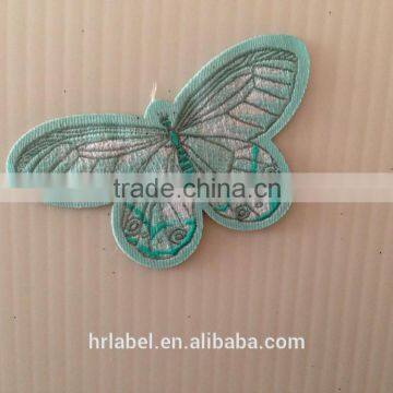 2017 Popular Butterfly Woven Patch With Iron-on Back and Merrow Border Finished, Cheaper Prices