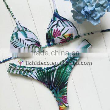 Leaf Printing bikini swimwear 2016 sexy