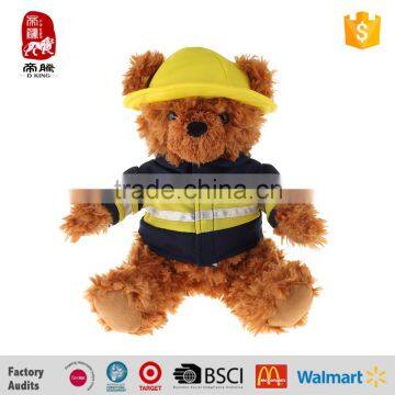 High Quality Plush Stuffed Fireman Teddy Bear Toys China Wholesaler