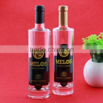 Fashional low price brandy bottles 750ml gun shape wine bottle greyesy gooseles glass bottles