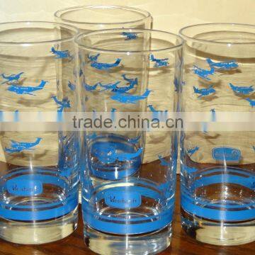 custom design 1color printed drinking glass tumblers