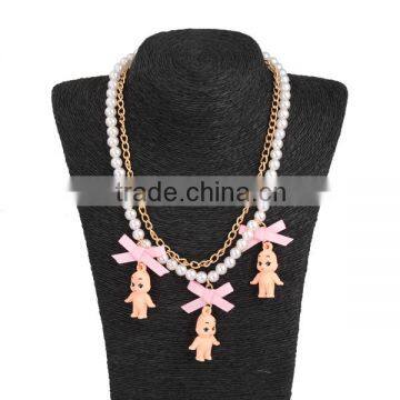 Latest Design Silicone Doll Pendant Necklace with Pearl