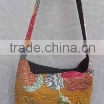 Beautiful Traditional Ethnic Kantha embroidery multi color quited shoulder bag