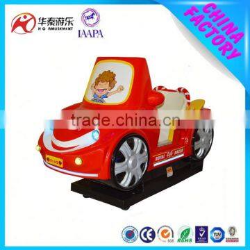 Red color with music outdoor baby racing swing car game machine