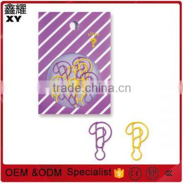 Wholesale price Promotional gifts custom colorful question mark shape paper clip with paper box
