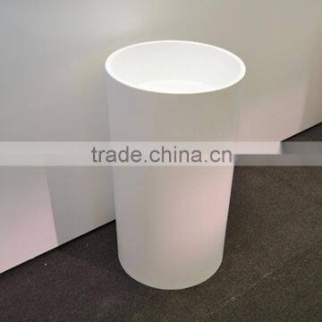 Freestanding Wash Basin, Solid Surface Integrated Pedestal Sink,Artificial Stone Washing Basin photo-4