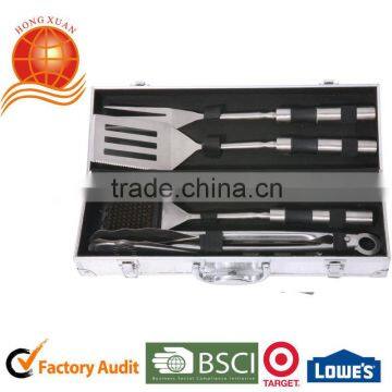 high quality 4 pcs bbq tools with aluminium case