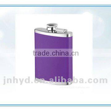 ladies hip personalized flask with colorful leather