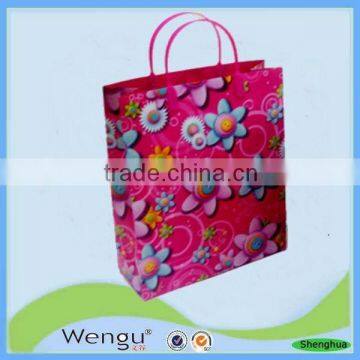 New designed printed flower plastic gift bag & PPgift bag supplier and manufacture