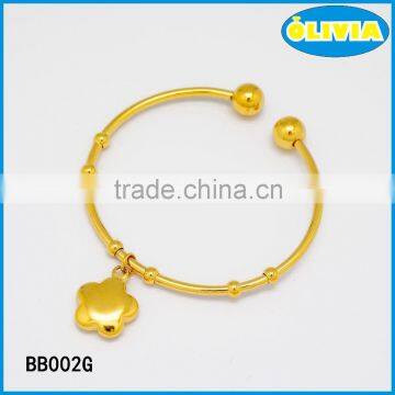 Olivia fake gold bangle Gold Solid flower bangle