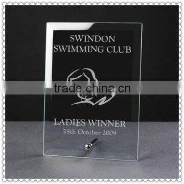 Decorative Glass Swimming Plaque For Sports Awards