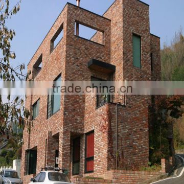 Red clay wall bricks and old brick for old style building