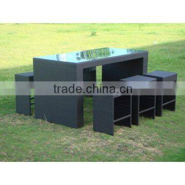 HC-J003 rattan cheap outdoor bar sets with table