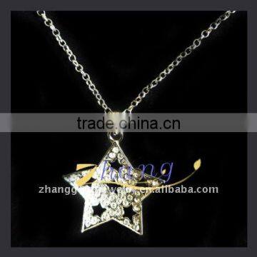 star shaped alloy neckalce with rhinestone