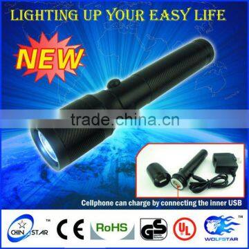 High Power 1pc 3W LED Flashlight Rechargeable Torch