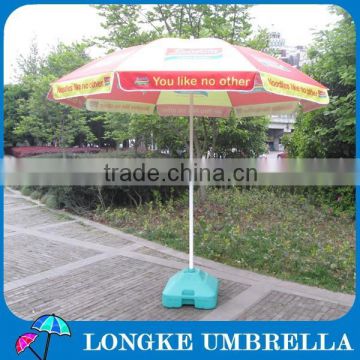 Windproof UV against beach umbrella for advertising