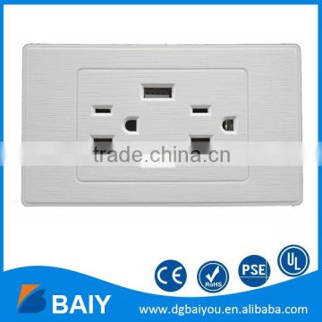 US Usb Plug Wall Socket 2 Outlets 2 USB