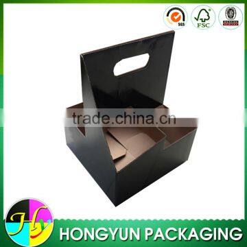 black cardboard wine bottle carrier wholesale