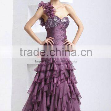 Fashion New Style Sexy Dress Designer Names Long Dresses Purple Lace Party Dress photo-2