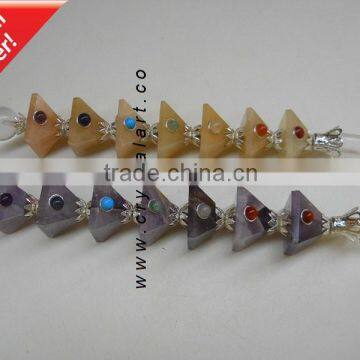 GEMSTONE CHAKRA STEPPED PYRAMID HEALING STICKS