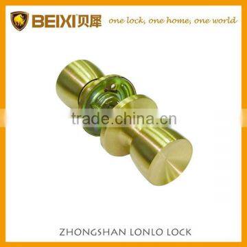 High Security Brass Made Satin Brass Finish Tubular Passage Knob Locks For Doors