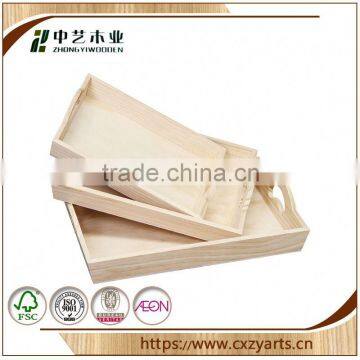 Best selling forest Accept OEM rustic hinging antique style wooden tray