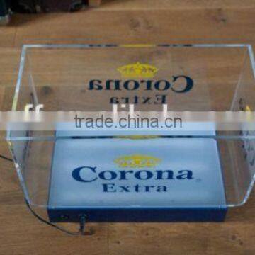 Large Capacity Light up Plastic Led Acrylic Corona Ice Bucket photo-2