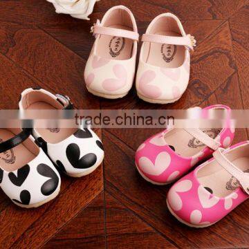 Printed in love beautiful dress leather baby shoes