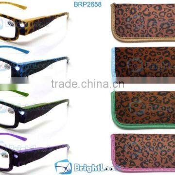 Fashion plastic LED reading glasses,CE&FDA Certification (BRP2658C)