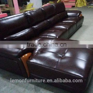 Wholesale Guangzhou Modern Genuine Leather Half Round Corner Living Room Sofa photo-2