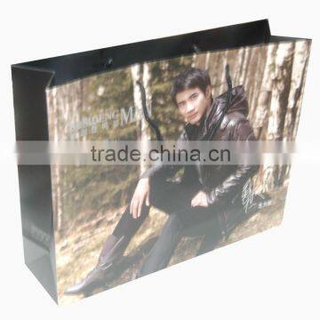 fashion glossy black paper shopping bags