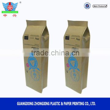 Customized printed paper bag kraft side gusset seal plastic packaging for food