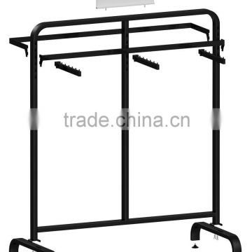 metal tube flooring coat hanging cloth display rack garment display shelf stand