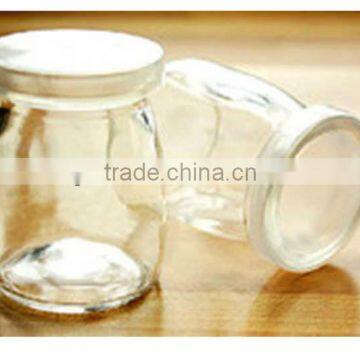 2014 100ml Mini Glass Pudding Bottle Milk Bottle With Plastic Cap
