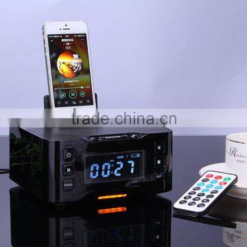All-in-One Bluetooth Alarm Clock With Stereo Speaker + FM Radio +AUX Line-in + LED Display And Smart Phone Dock