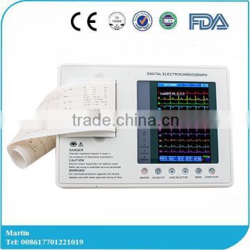 Cheapest 3 Channel 12 lead ECG EKG machine Electrocardiograph + PC software+ printer