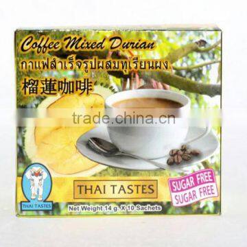 Natural Product Thai Tastes Instant Coffee Mixed Durian Sugar Free Health Coffee , High Quality Added Vitamin And Nutritional Be