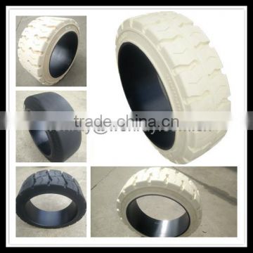 electric forklift use press-on white solid forklift tire price