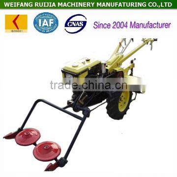 Best selling new mower machine rotation ! China diesel air cooled or water cooled walking tractor with lawn mower for sale !