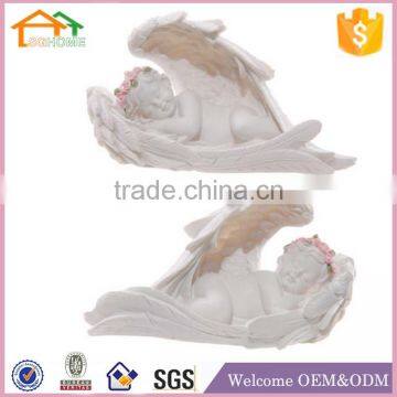 Factory Custom made best home decoration gift polyresin ceramic baby angel