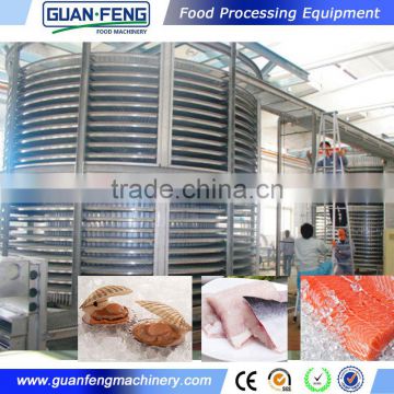 Quick freezing machine for seafood fish fillet spiral fridge freezer